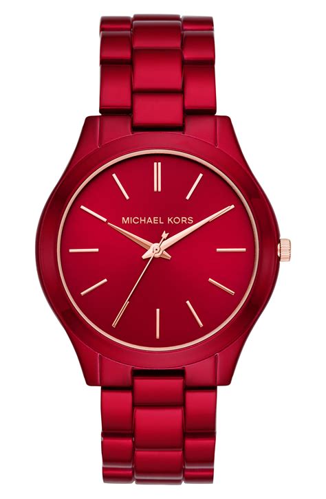 michael kors runway red watch|michael kors oversized watch.